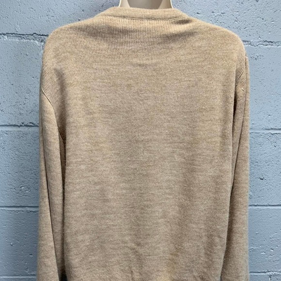 Vintage 1980s Tan Argyle V-neck Sweater Charlie Brown Sweater Medium - Picture 2 of 4